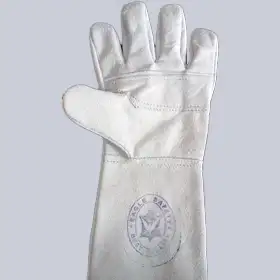 Durable and stylish chrom leather gloves for industrial use, offered by Vedhika Enterprise in Coimbatore, Tamil Nadu.