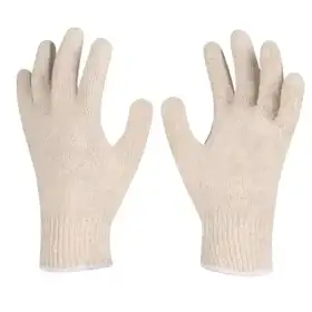 High-quality cotton knitted gloves designed for industrial applications, providing safety and comfort, available from Vedhika Enterprise in Coimbatore, Tamil Nadu.